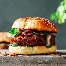 Smoky Tempeh Black Bean Burgers