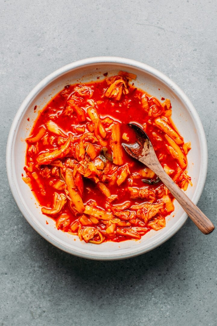 Kimchi sauce for Bibim Guksu.
